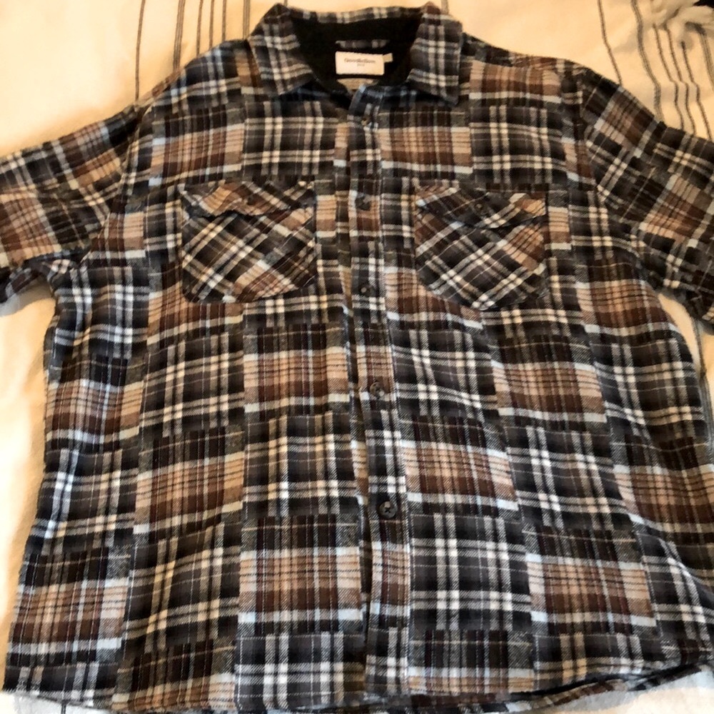 Mens Large Goodfellow Plaid Button Up